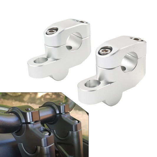 7/822mm Offset Handlebar Clamp Mount Riser Fit for Honda for Suzuki for Kawasaki Silver