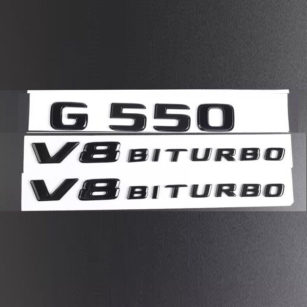 G550 SUV AMG V8 BITURBO Rear Star Emblem glossy Black Badge Set G Class W463