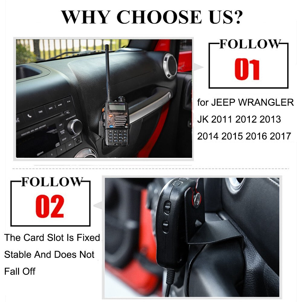 Walkie Talkie Mount Bracket Phone Holder Stand for Jeep for Wrangler JK 2011-2017