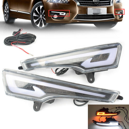 Daytime Running Lights w/ Turn Signal DRL Lamp Fit for Nissan Altima Teana 14-2016