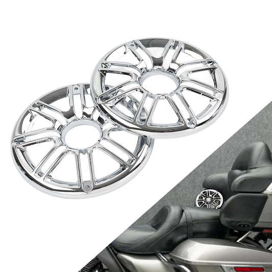 Chrome Rear Speaker Trim Grill Cover for Harley Electra Tri Glide Ultra Limited
