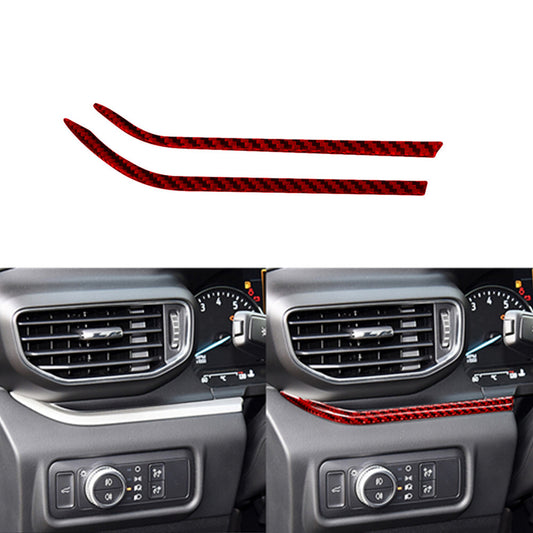 Red Carbon Fiber Driver Side Air Vent Below Cover Trim for Ford Explorer 2020-23