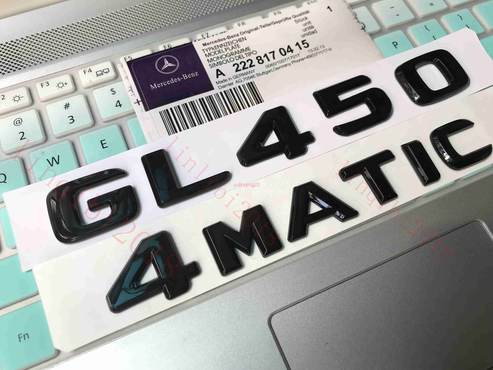 FOR New Glossy Black GL450 4 MATIC Number Letters Trunk Badge Emblem