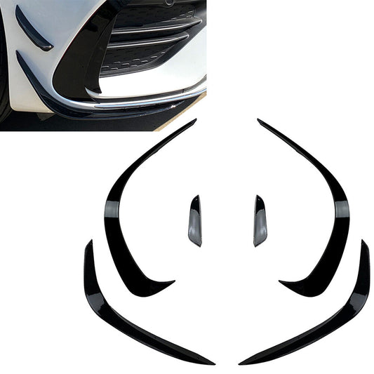 6x Front Bumper Lip Splitter Spoiler for Mercedes-Benz C-Class W206 Glossy Black