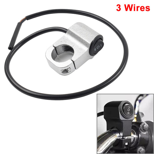 Handlebar 7/8 On Off Switch ATV Headlight Fog Spot Light Silver Motorcycle
