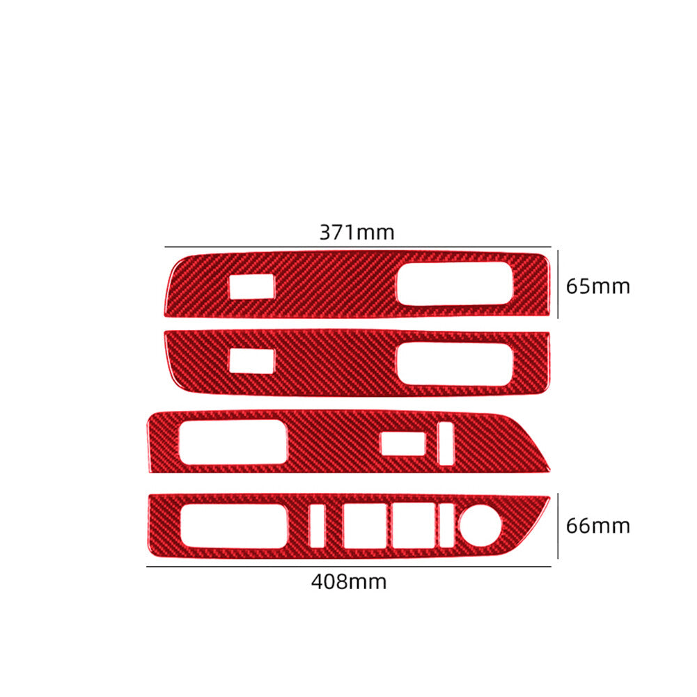 Red Carbon Fiber Window Control Cover Trim for Lincoln for Navigator 2007-2014