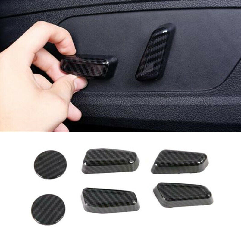 Carbon Fiber 6X for Seat Adjustment Button Cover Trim for Hyundai Sonata 2020 2021