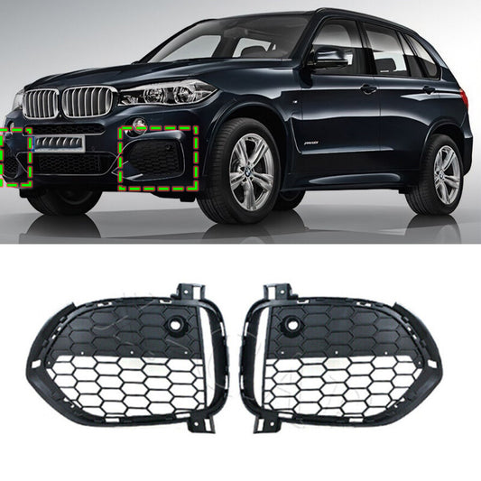Pair for BMW X5 F15 2012-2015 M Sport Front Bumper Grille Fog Lamp Cover Frame