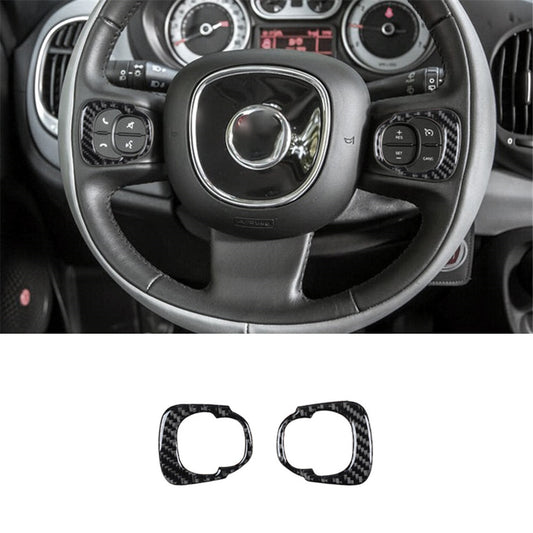 Carbon Fiber Steering Wheel Accent Interior Trim For 2014-2017 for Fiat 500L
