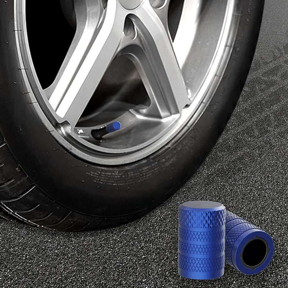 4-piece car tire valve cover rod air dust cover blue universal for Mitsubishi