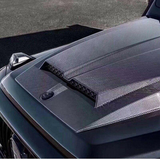 Carbon fiber car hood caps are suitable for Mercedes-Benz W463, G63, G500, and G550.