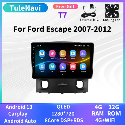 for Ford Escape 1 2007-2012 Auto Car Radio CarPlay GPS Multimedia Stereo Player