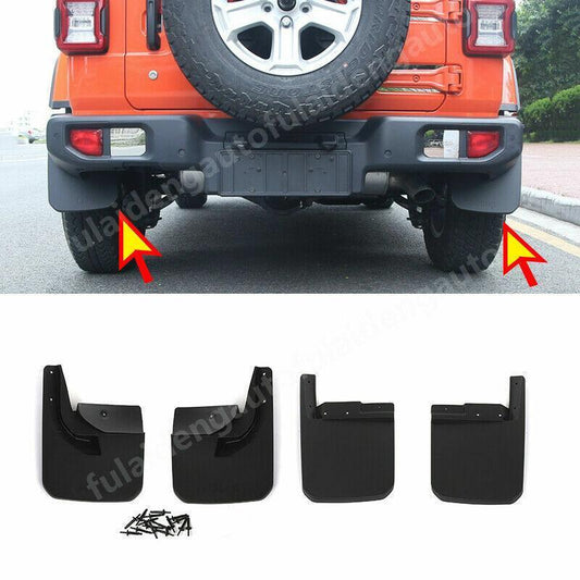 4X for Jeep for Wrangler JL 2018-2021 Mudguards Black Mud Flaps Fender Splash Guards