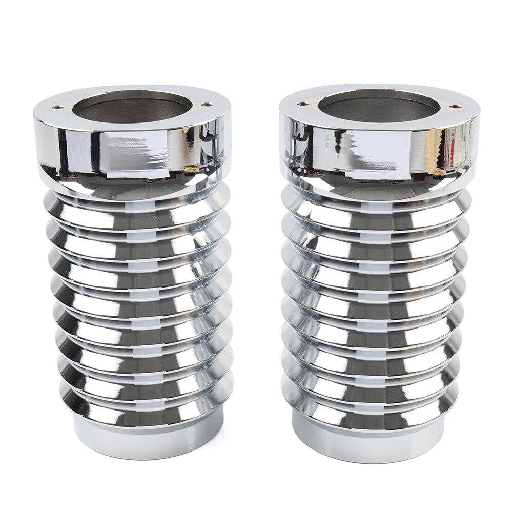 Retro Fork Boot Slider Covers Chrome for Harley Tour Road Street Tri Glide FLHR