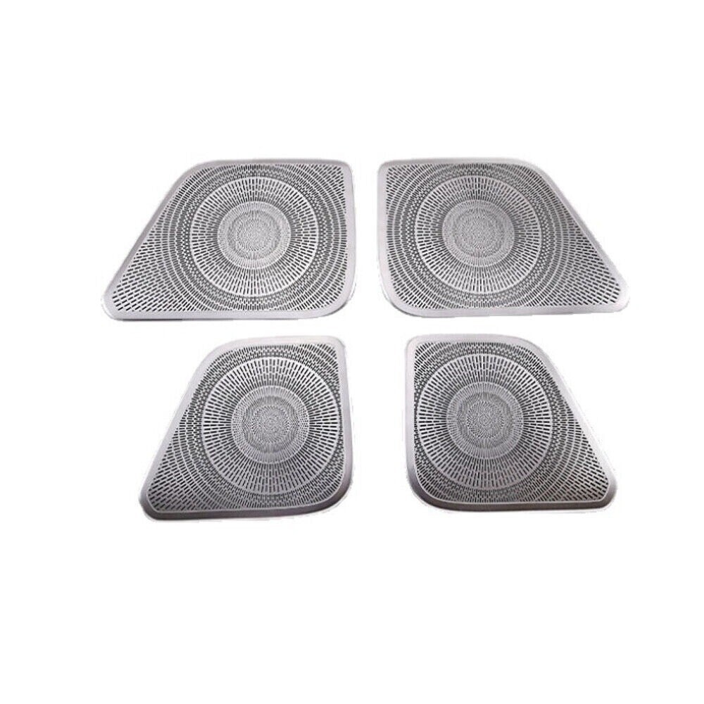 Fit for Toyot@ Tacom@ 2016-22 4Pcs Stainless Steel Silver Door Speaker Net Cover