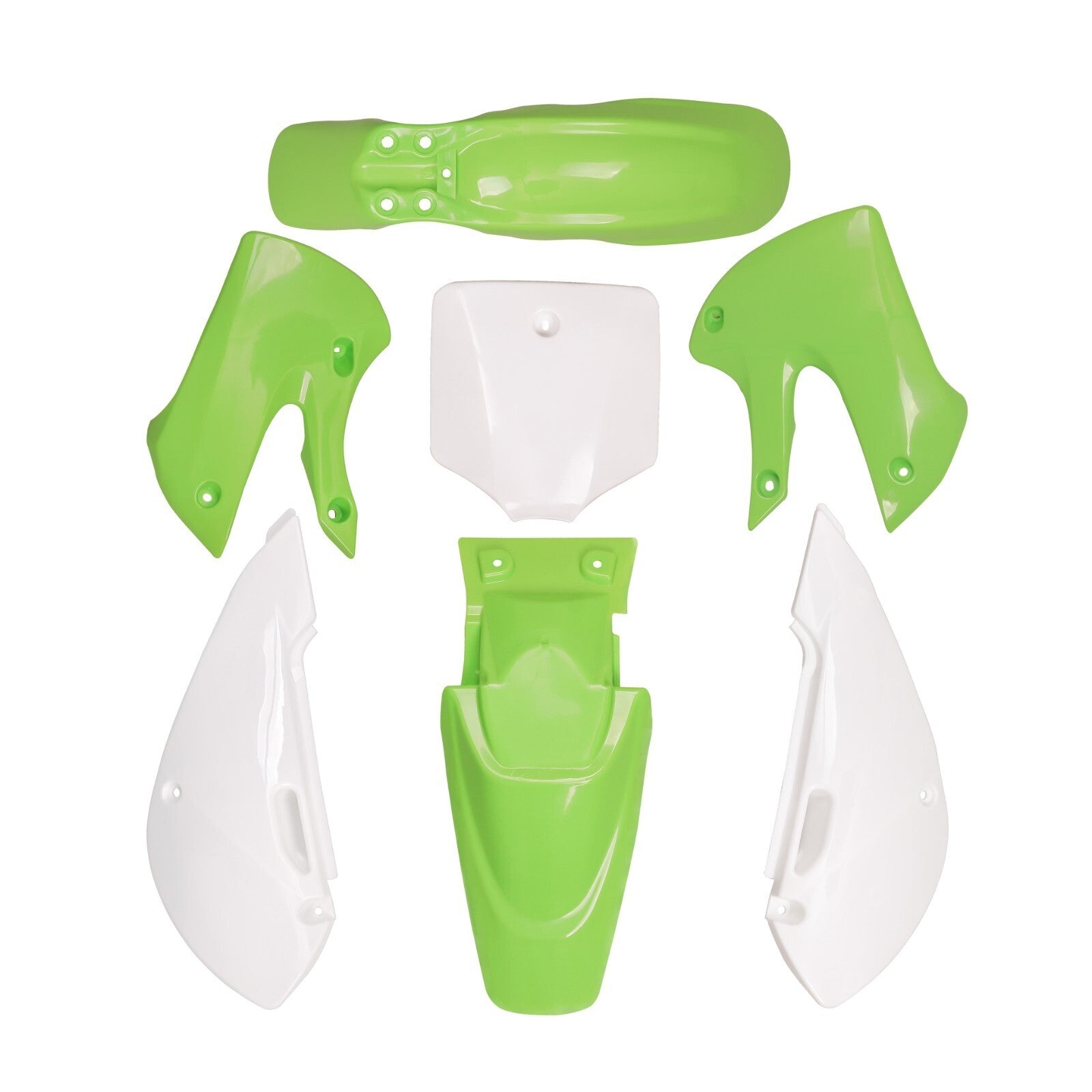 Green plastic fenders + fuel tank suitable for Kawasaki KLX110, DRZ110, KX65, RM65 Pit