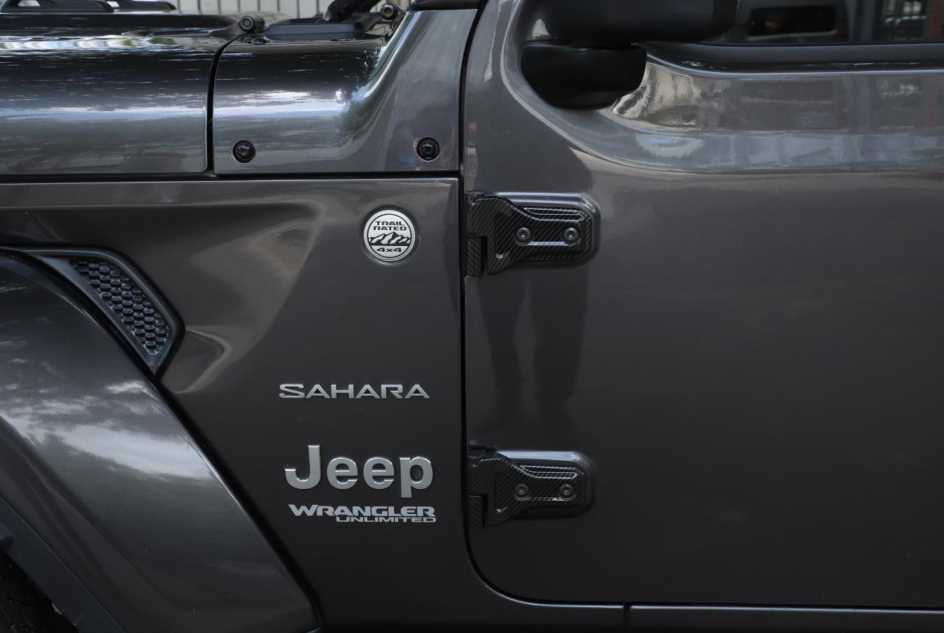 Exterior Kit Door Handle /Tailgate Hinge Trim for Jeep for Wrangler JL 2018+Carbon