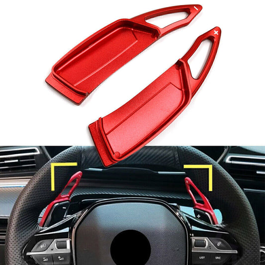 Red Steering Wheel Paddle Shifter Extension for Peugeot 3008 5008 GT 2017-2019