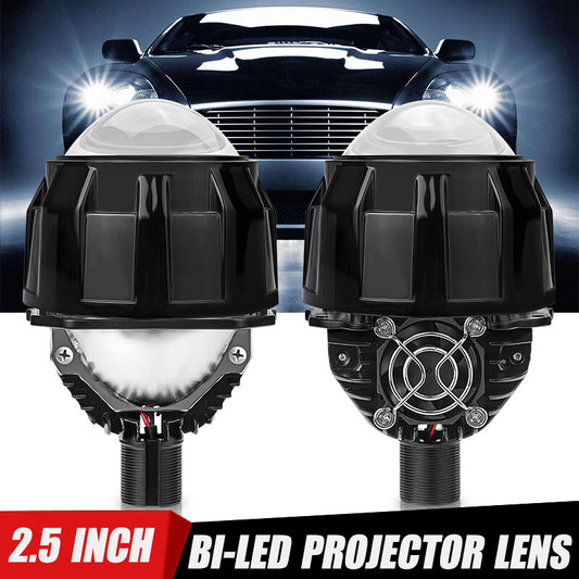 Headlight 2.5 inch Bi LED Projector Lens 100W Hi/Lo Beam Retrofit with Shrouds