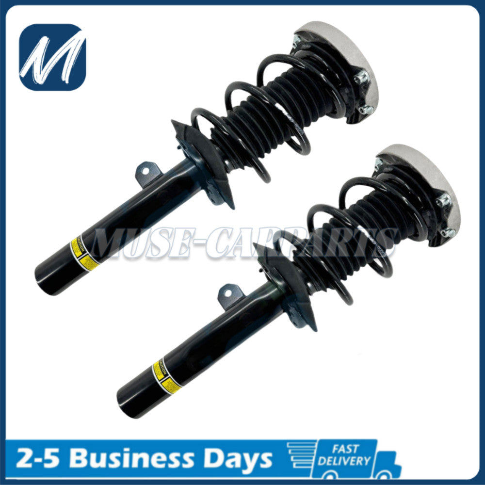 A pair of front shock absorbers with Assys struts, electrically adjustable for Jaguar XF 2009-2015 RWD.