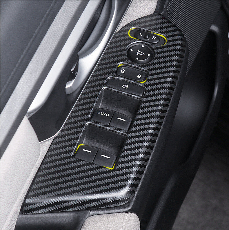 Window Lift Switch Button Cover Trim for Honda CRV 2017-2022 Steel Carbon Fiber