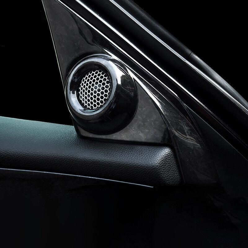 A Post Front Triangle Cover Trim Black Wood Grain for Honda for Civic 10th 2016-2020