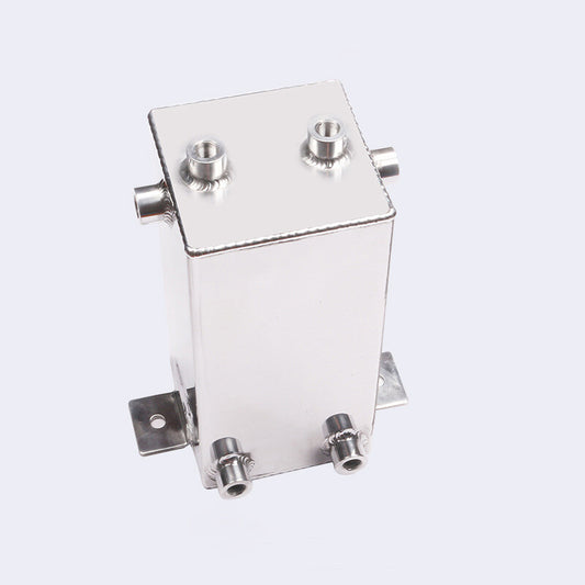 Universal 4l Oil Catch Can Fuel Surge Tank Sturdy Lightweight Aluminum Silver
