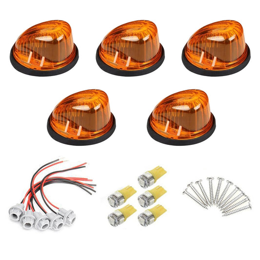 5Pcs for 73-87 for Chevy for GMC C/K Series Roof Top Cab Lights Amber Marker + 194 LED