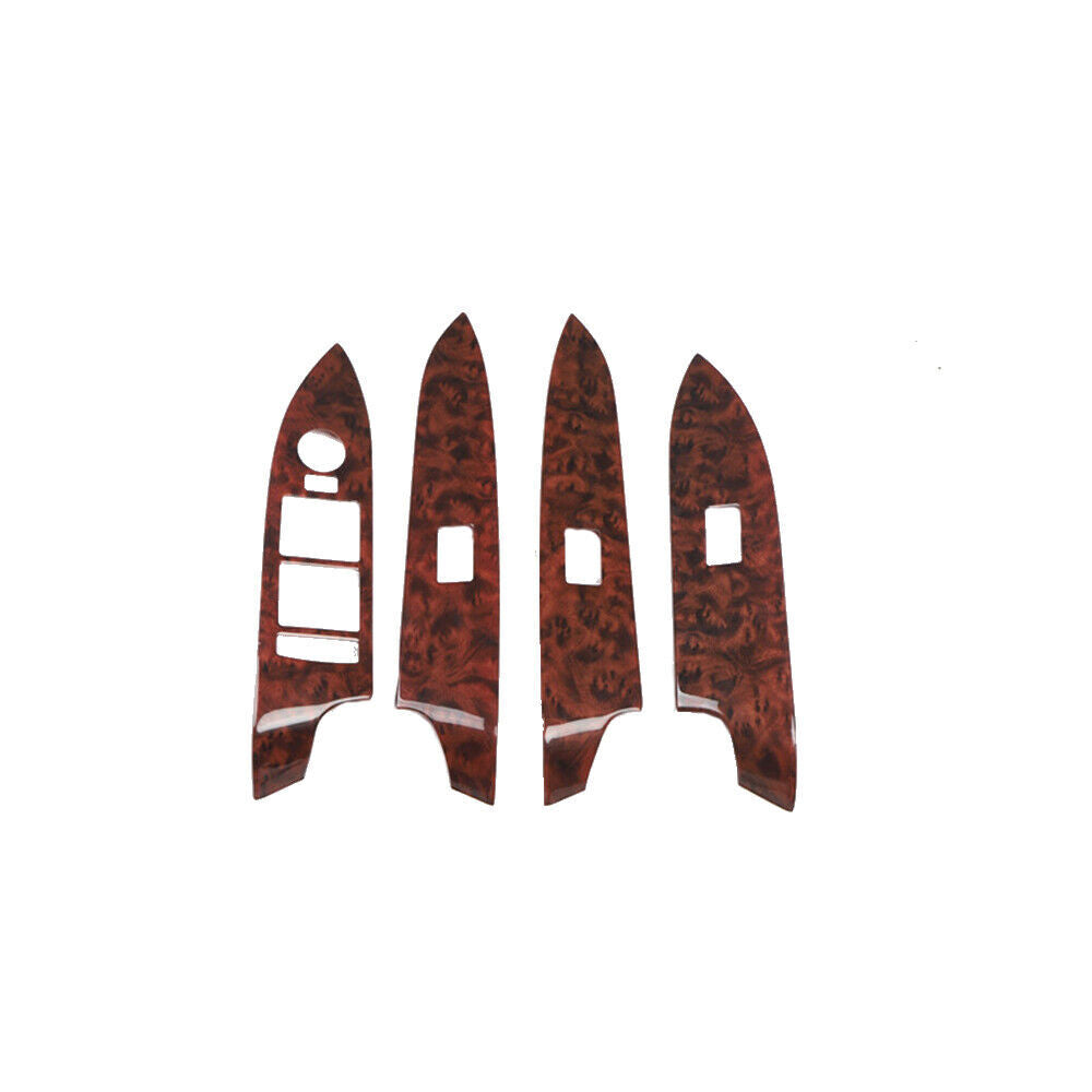 Glass Window Lifting Lock Panel Trim 4PCS for Cadillac XTS 2013-2017 Brown Wood