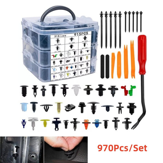 970PCS Car Body Push Pin Rivet Trim Panel Fastener Clip Mould Assortment Trim