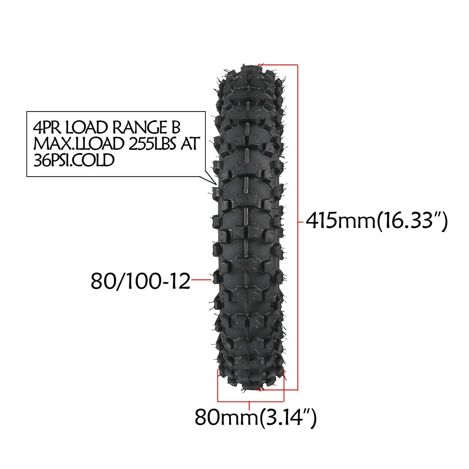 A pair of 3.00-10 80/100-10 tire tubes for Mini Pit Dirt bikes TTR50 SSR 70 XR50 CRF50