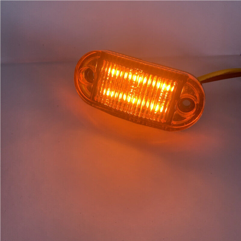 Yellow Car 6LED Sealed Side Marker Clearance Light Mount Truck Trailer Qty 20