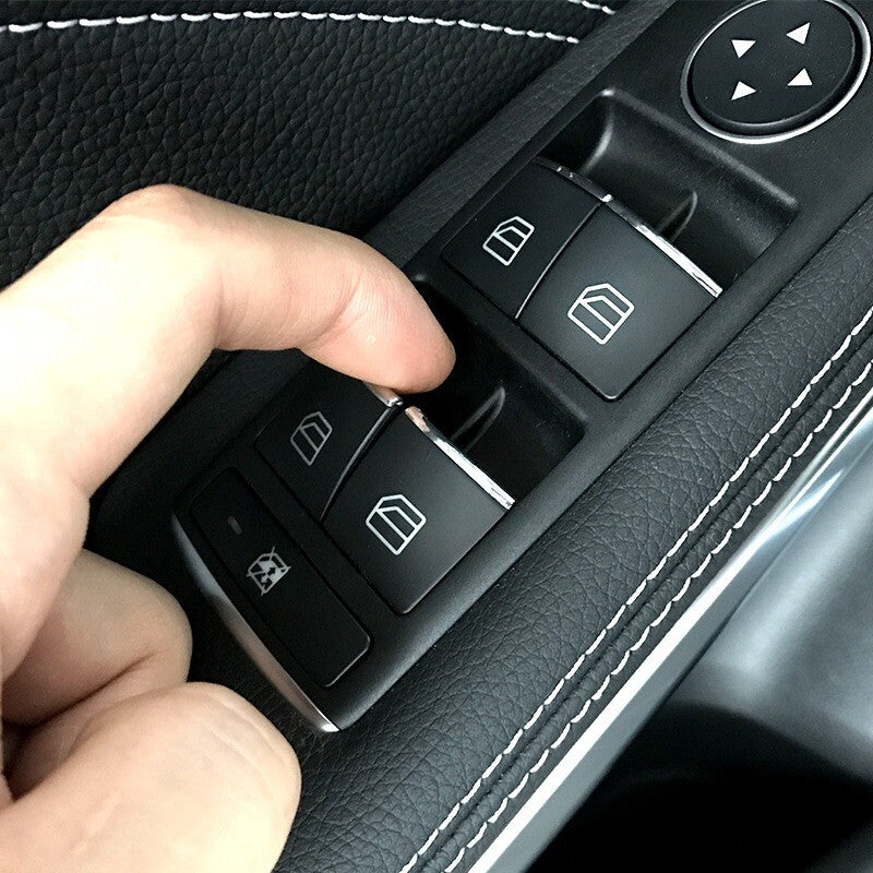 Chrome-plated protective cover for door keyboard panels is suitable for Mercedes A/B/C/CLA/GLK models.