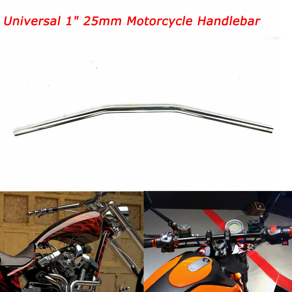 Universal for Honda for Harley Motorcycle 1-inch Street Off Road Drag Chrome Handlebars