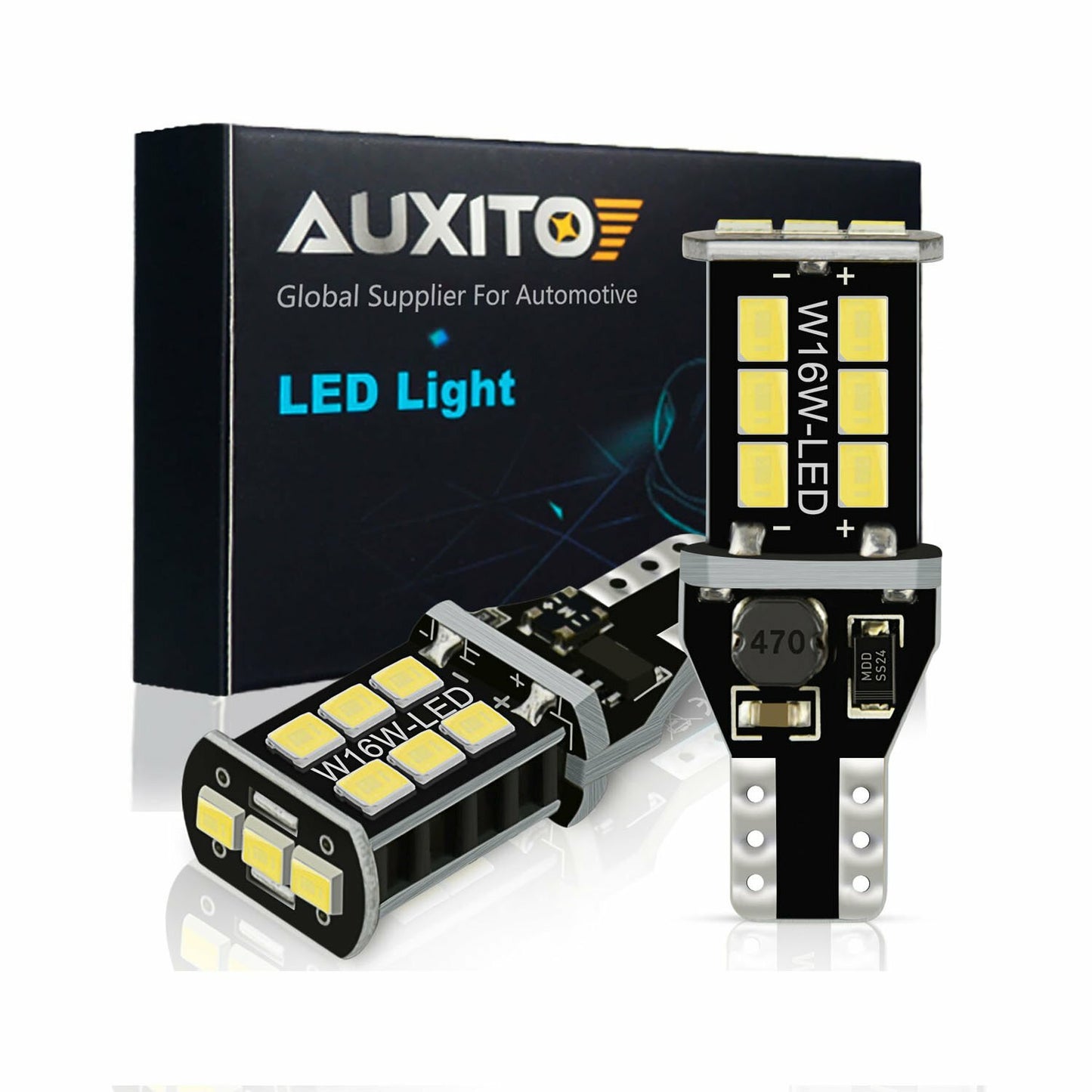 921 T15 CANBUS LED Bright Light W16W 912 White Wax 2400LM