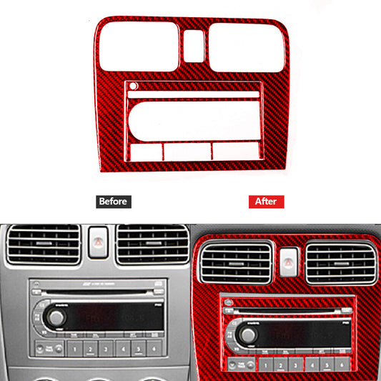 Red Carbon Fiber Center Air Outlet CD Cover Trim for Subaru Forester 2005-2006