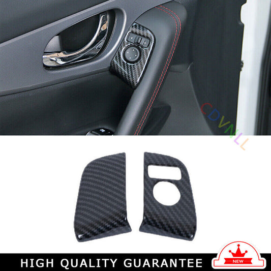 Car Rearview Mirror Adjustment Cover for Nissan Rogue Sport 2017-21 Carbon Fiber