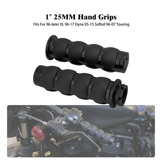 Black 1 Non-Slip Rubber Handlebar Hand Grips for Harley for Honda for Yamaha for Kawasaki