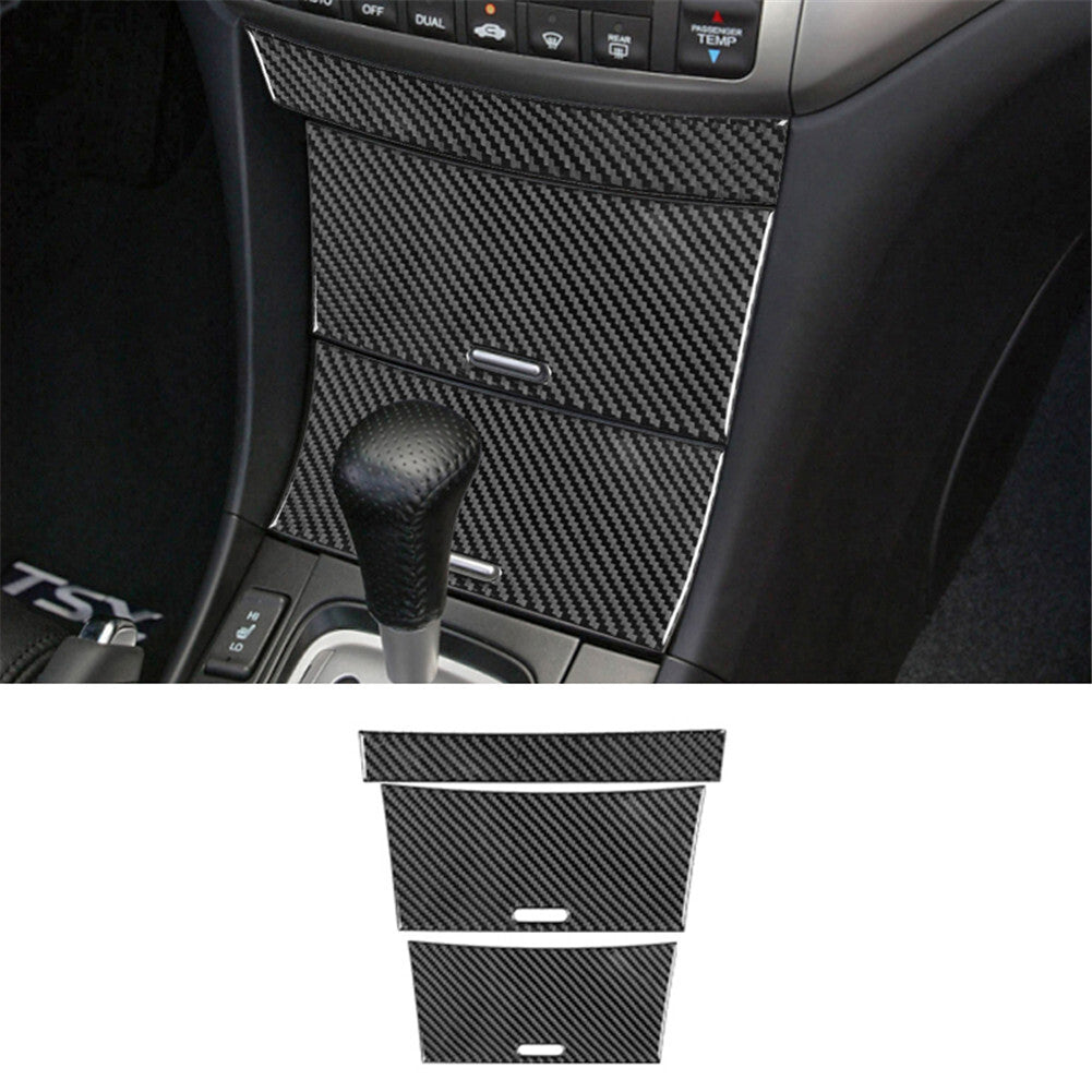 Central Storage Door Panel Trim Carbon Fiber Interrior for Acura TSX 2003-2008