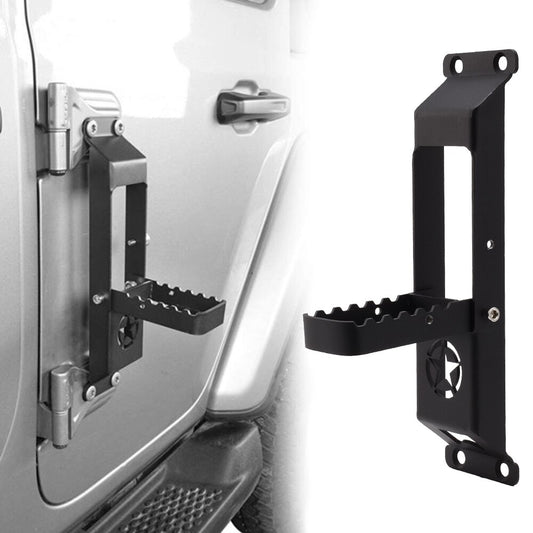 Auto Car Door Hinge Steps Metal Folding Foot Pedal to Rooftop Iron Black