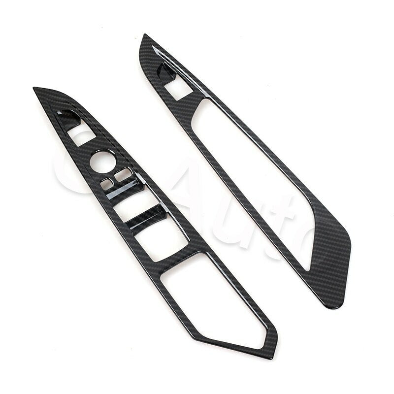 4pcs Carbon Fiber Window Button Armrest Switch Cover Trim for BMW X5 F15 2014-18
