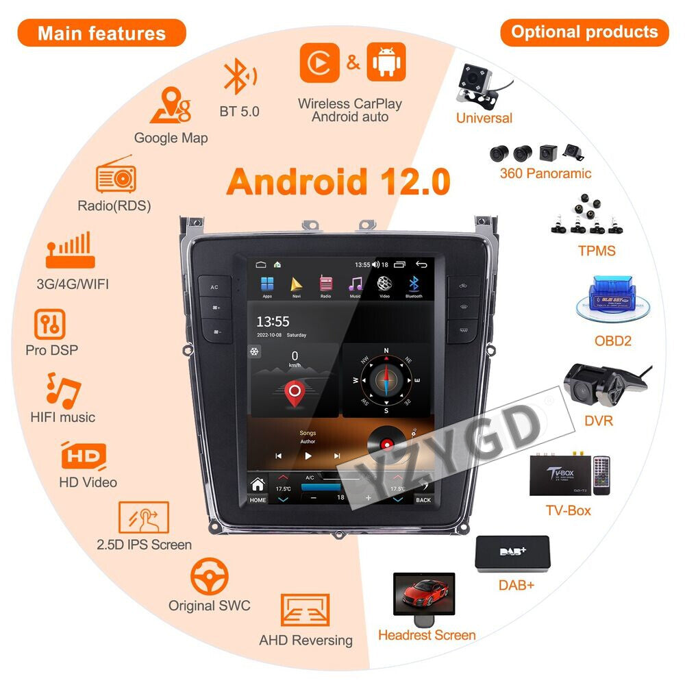 for Bentley Flying Spur 2012-2019 Android 2Din Carplay Car Radio Screen Receiver
