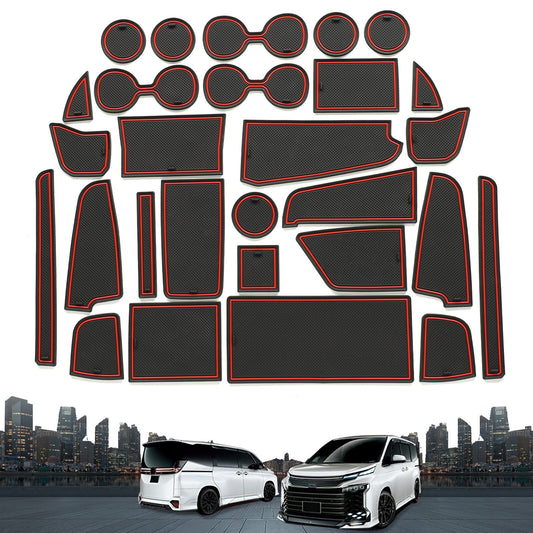Anti-Slip Gate Slot Pad for Toyota Noah Voxy 90 Series Mat Car Accessories RED