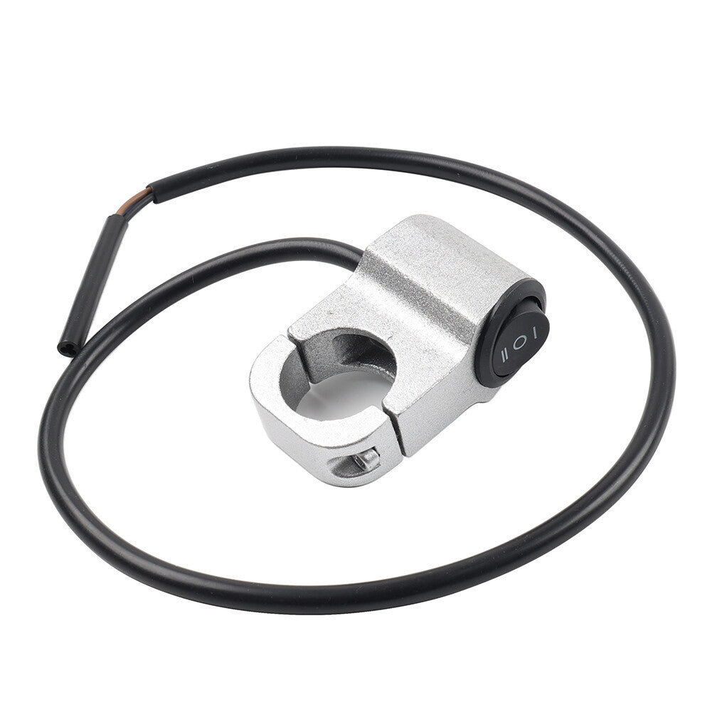 Handlebar 7/8 On Off Switch ATV Headlight Fog Spot Light Silver Motorcycle