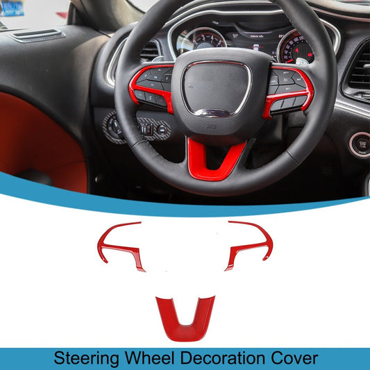 Steering Wheel Panel Stickers Cover Trim for Dodge for Challenger Charger 2015-2023