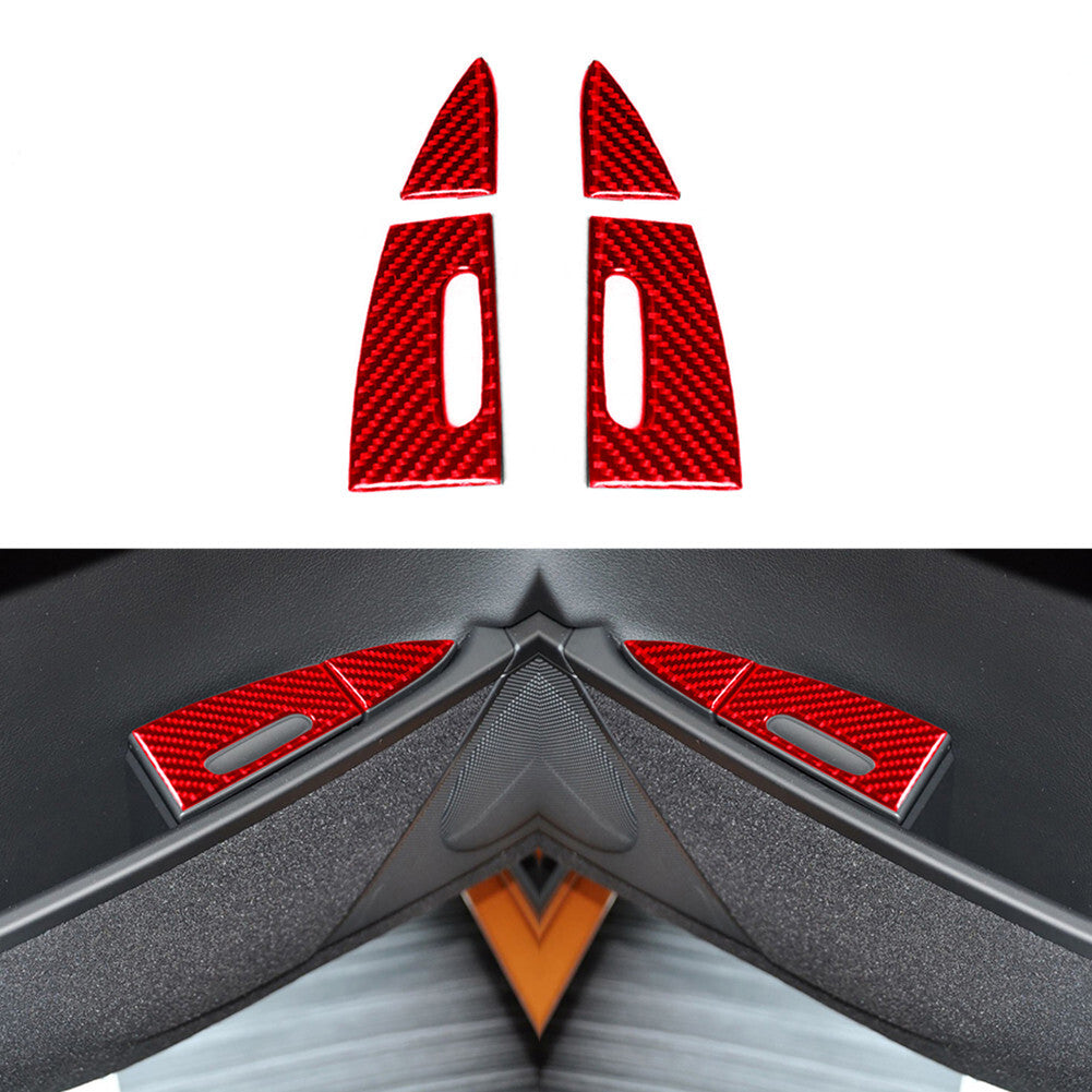 Red Carbon Fiber Rear Door Ashtray Cover Trim for Porsche for Cayenne Sport 2003-10