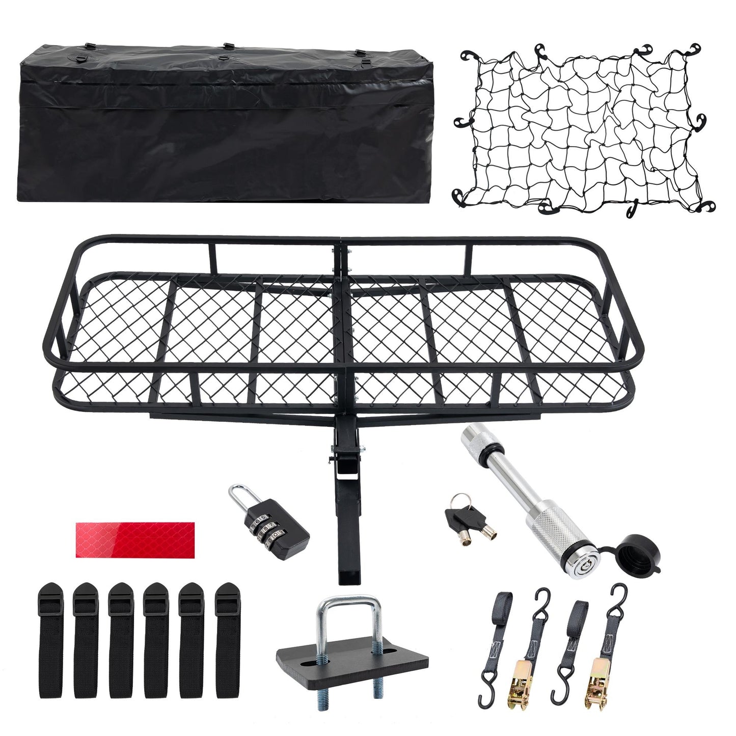 Durability Trailer hitch cargo carrier Folding Cargo Basket with Cargo Net US