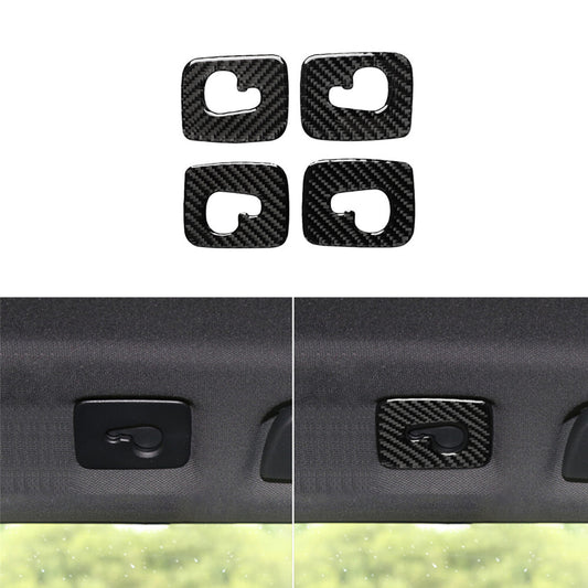 4x Car Roof Hook Panel Trim Interior Carbon Fiber Sticker for Audi Q7 2016-2019