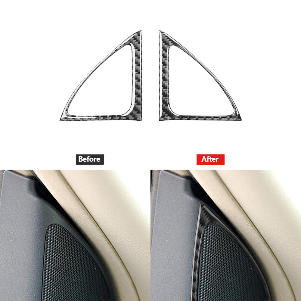 2Pcs Carbon Fiber Door Loudspeaker Frame Cover Trim for Toyota for Corolla 2007-2013