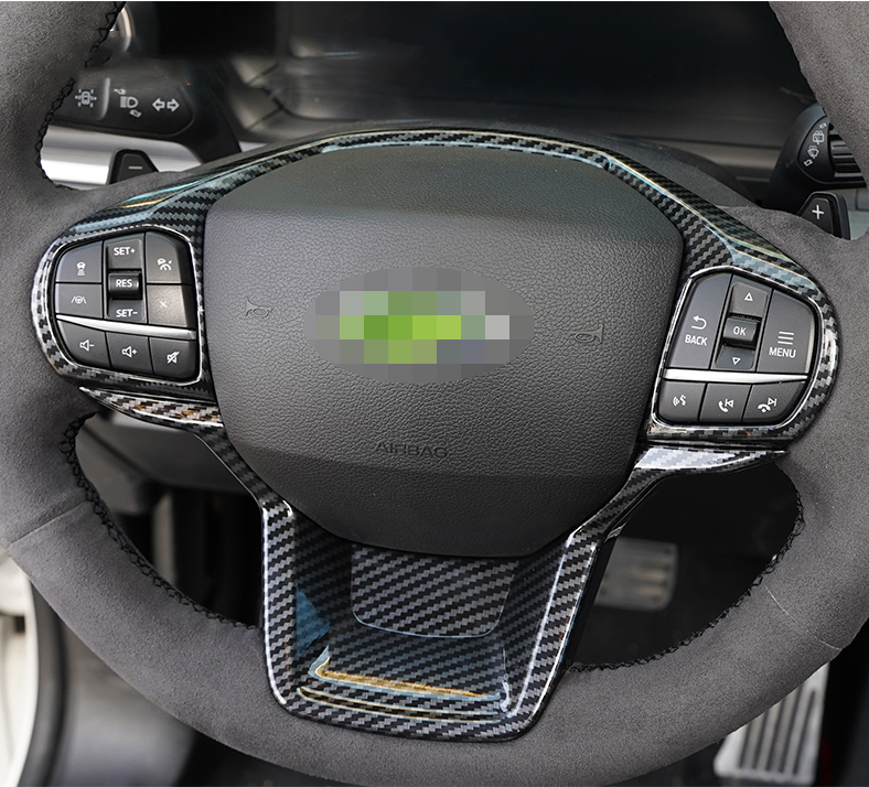 Carbon Fiber Steering Wheel Trim 2pcs  for ford  Explorer 2020 2021 2022